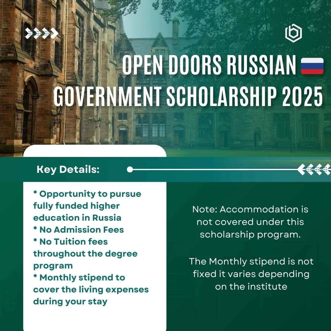 Russian Government Open Doors Scholarships 2025