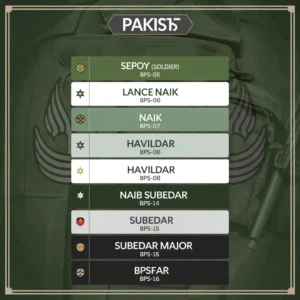 pak army ranks from lowest to highest soldiers
