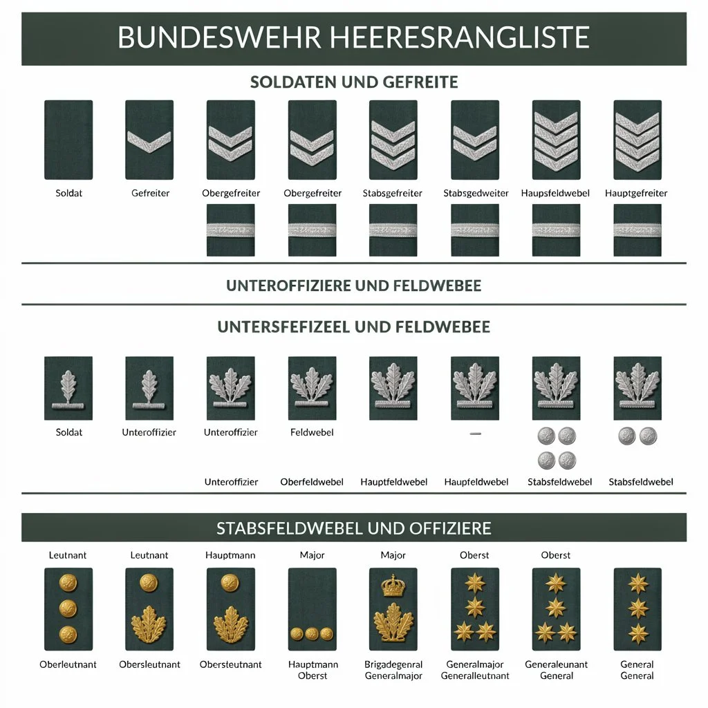 German Military Ranks Insignias Complete Detail