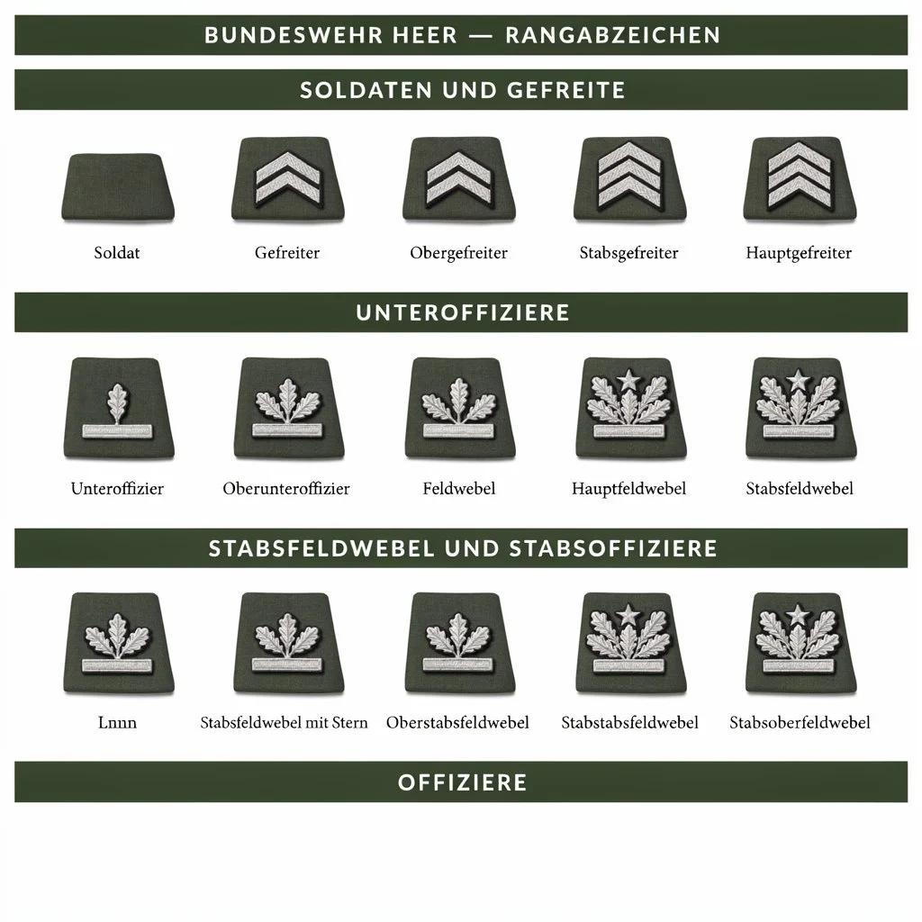 German Military Ranks Insignias Complete Detail