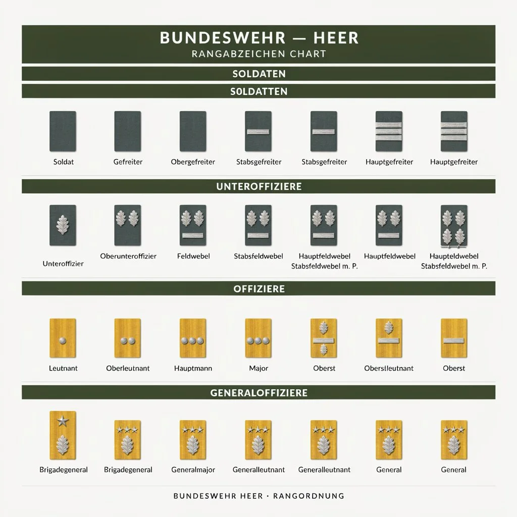 German Military Ranks Insignias Complete Detail