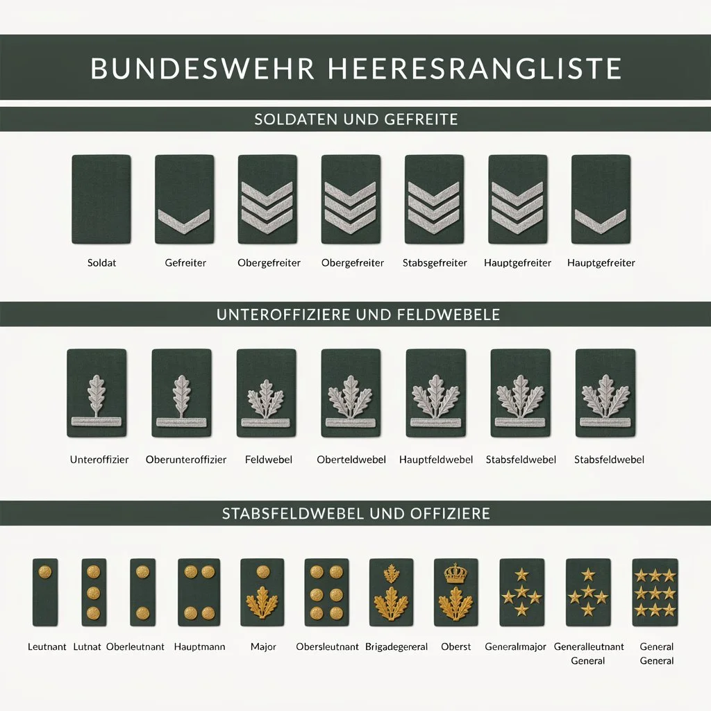 German Military Ranks Insignias Complete Detail