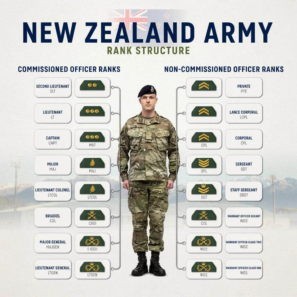 new zealand military rabnks insignias