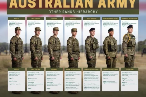 Ranks Insignias of Australian Army from Loest to highest Private to RSMA