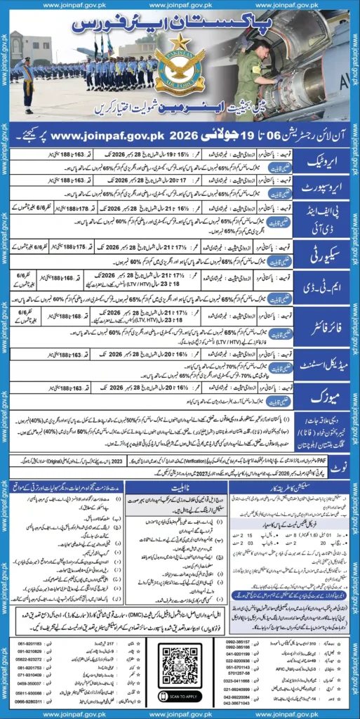 PAF Airmen Jobs 2026