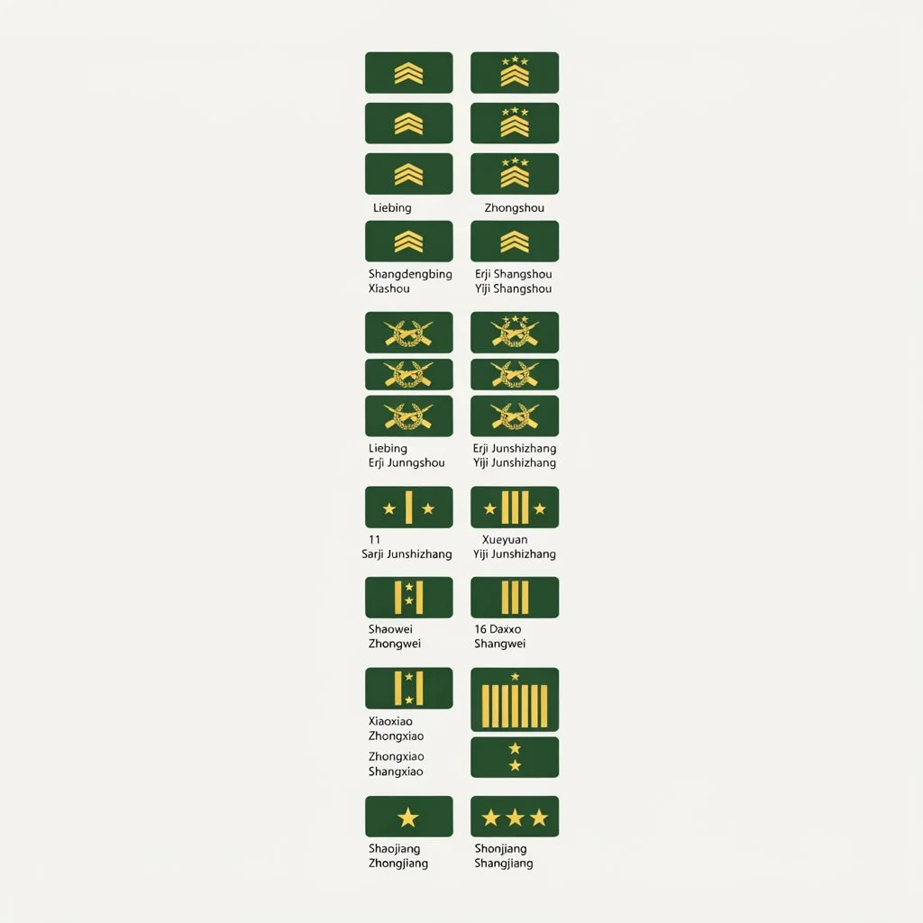 chinese military ranks insignias