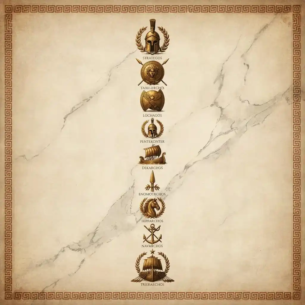 anciennt greek military b ranks insignias