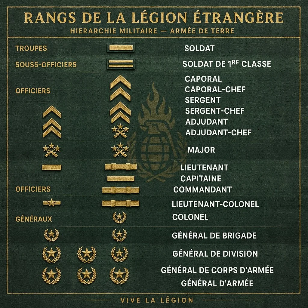 French Foreign Legion Army Ranks Insignias