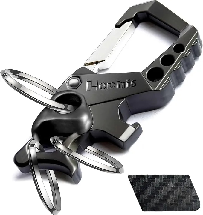 Skull Heavy Duty Key Chain,Car Emergency Escape Tool, Seat belt Cutter,Bottle Opener,Carabiner Car Key Chains