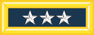 US Army Lieutenant General insignia - three stars