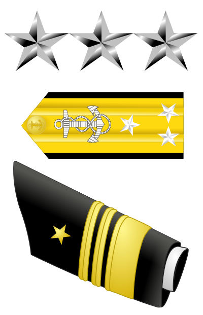 US Navy Vice Admiral insignia - three stars