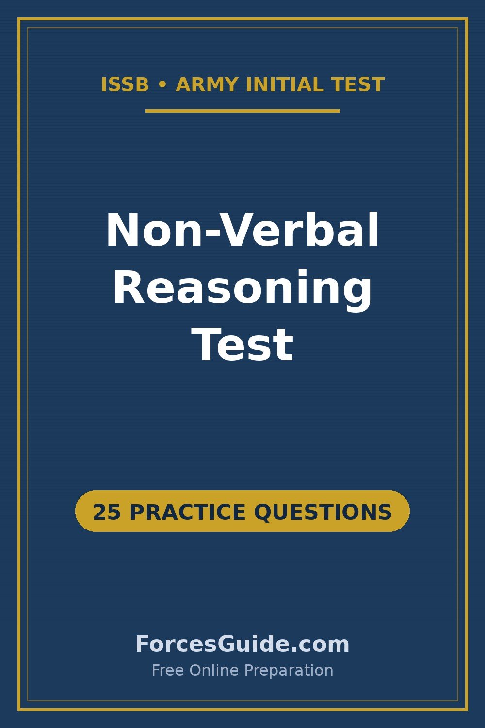ISSB Non-Verbal Reasoning Test — 25 practice questions with answers